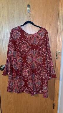Altar'd State Satori Bell Sleeve Mandala Print Dress Size M